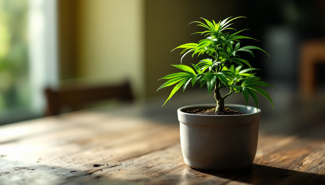 Kleine Cannabis Pflanze: Cannabis Bonsai